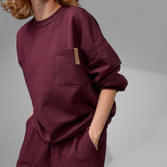 Lunya Loungewear Silksweats™ Reversible Pocket Sweatshirt - #Calliope Wine