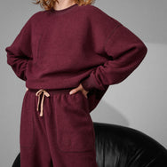 Lunya Loungewear Silksweats™ Reversible Pocket Sweatshirt - #Calliope Wine