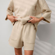 Lunya Loungewear Silksweats™ Midweight Reversible Short - #Waltzing Sand