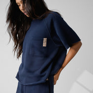 Silksweats Reversible Short Sleeve Sweatshirt - #Deep Blue