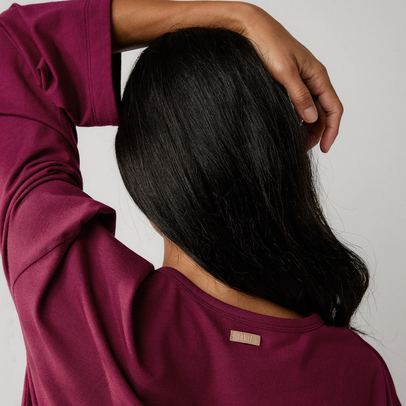 Lunya Pajamas Slumberknit™ Long Sleeve Henley Short Set - #Pomegranite Jewel