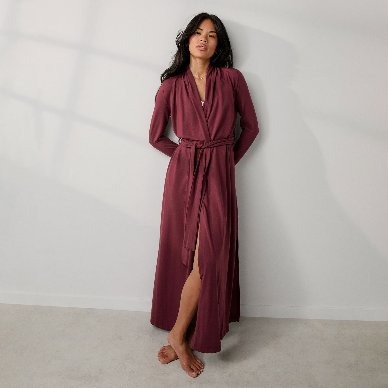 Lunya PajamasSlumberknit™ Maxi Robe - #Calliope Wine