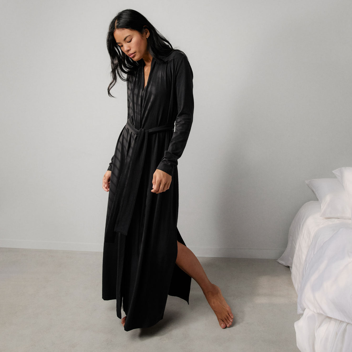 Lunya Pajamas Slumberknit™ Maxi Robe - #Immersed Black