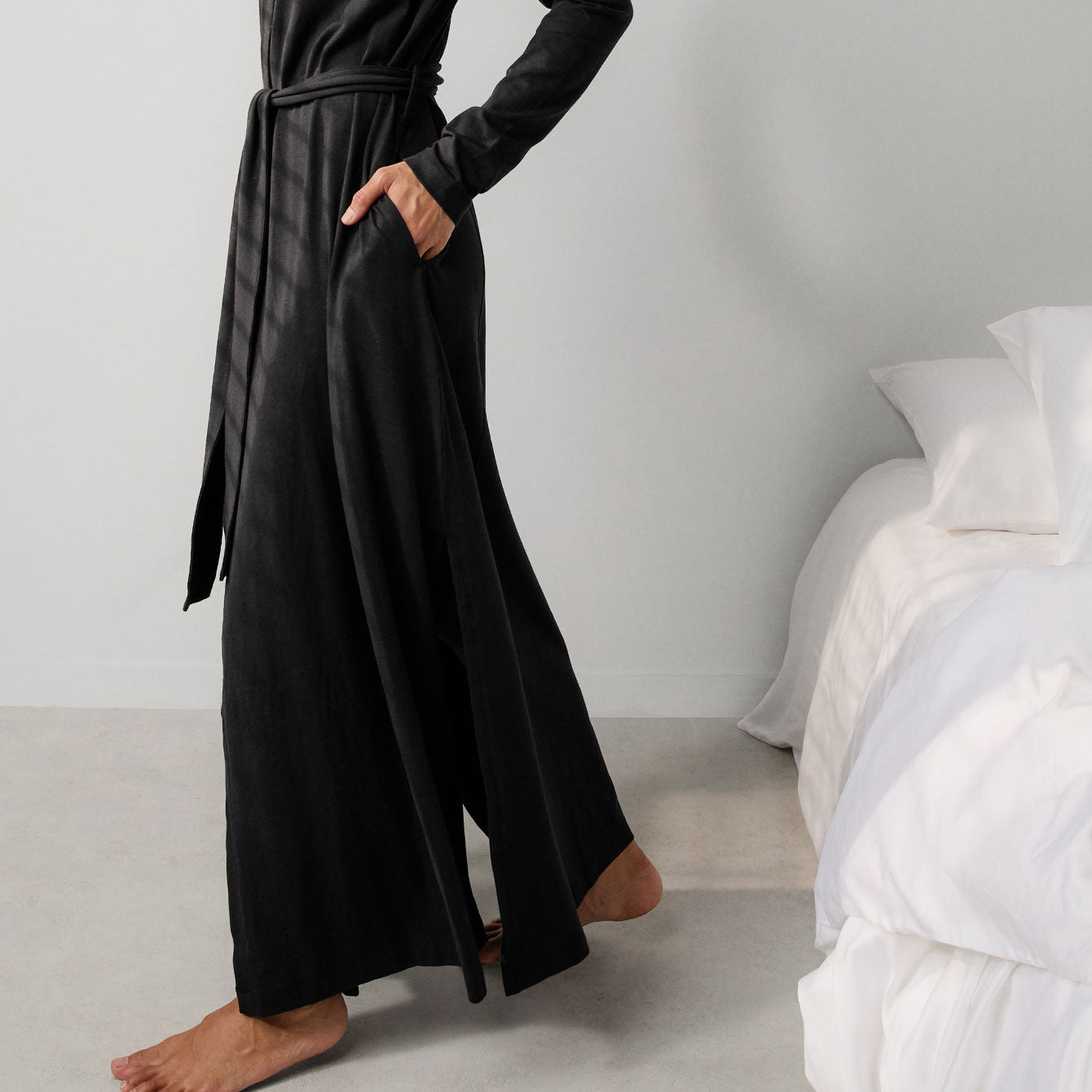 Lunya Pajamas Slumberknit™ Maxi Robe - #Immersed Black