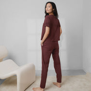 Slumberknit Tapered Pant Set - #Fresco Burgundy-Fresco Burgundy