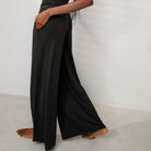 Lunya Loungewear Soft Modal Rib Fold Over Pant - #Immersed Black