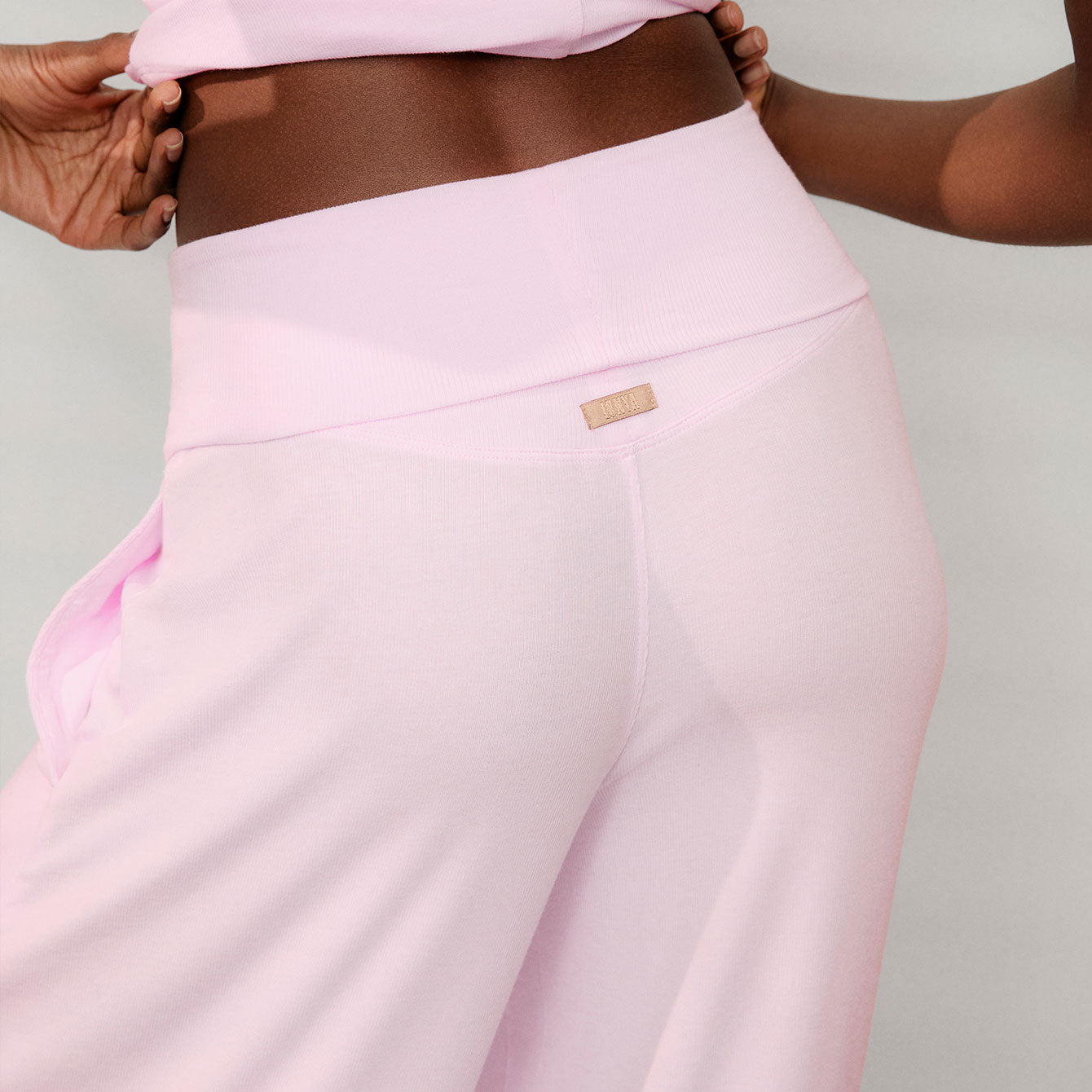Lunya Loungewear Soft Modal Rib Fold Over Pant - #Melody Pink