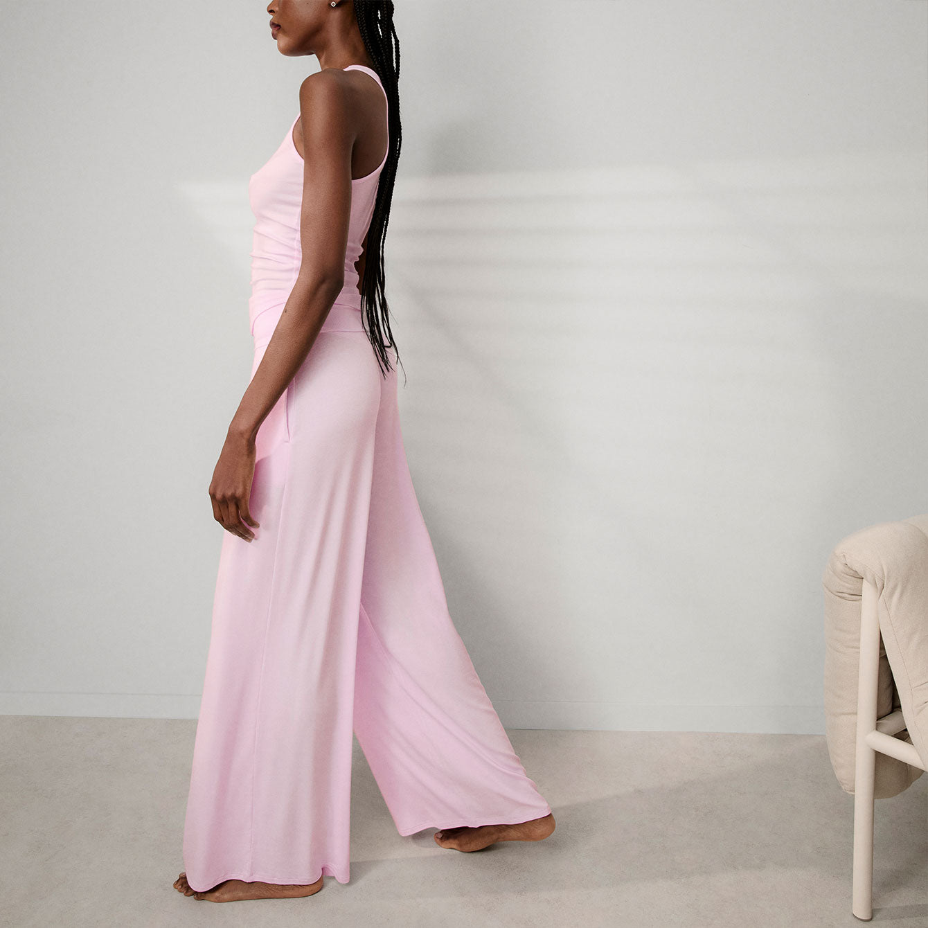 Lunya Loungewear Soft Modal Rib Fold Over Pant - #Melody Pink