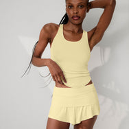 Lunya Pajamas Soft Modal Rib Fold Over Short  - #Butter Yellow