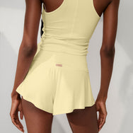 Lunya Pajamas Soft Modal Rib Fold Over Short  - #Butter Yellow