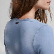 Soft Modal Rib V-Neck Henley - #Pastoral Blue