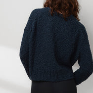 Lunya Loungewear Textured Cotton Snap Front Cardigan - #Deep Blue