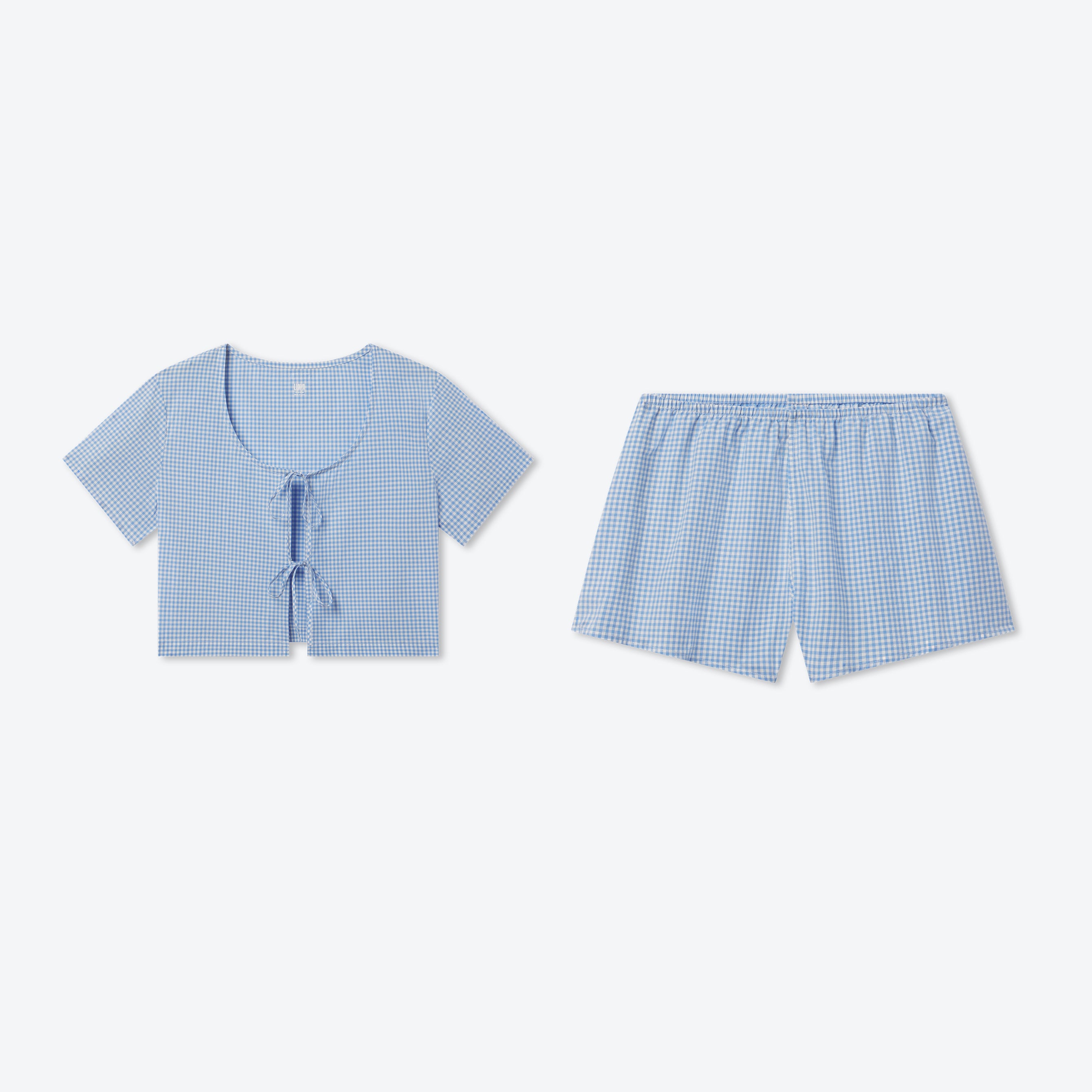 Lunya Pajamas - Airy Cotton Tie Front Shirt and Airy Cotton Short #Market Check