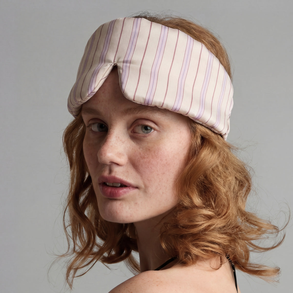 Lunya Sleep Accessory - WASHABLE SILK SLEEP MASK #Wisteria Stripe