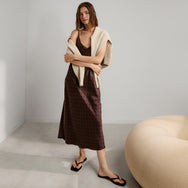 Lunya Pajamas Washable Silk Bias Slip Dress - #Chocolate Ellipsis