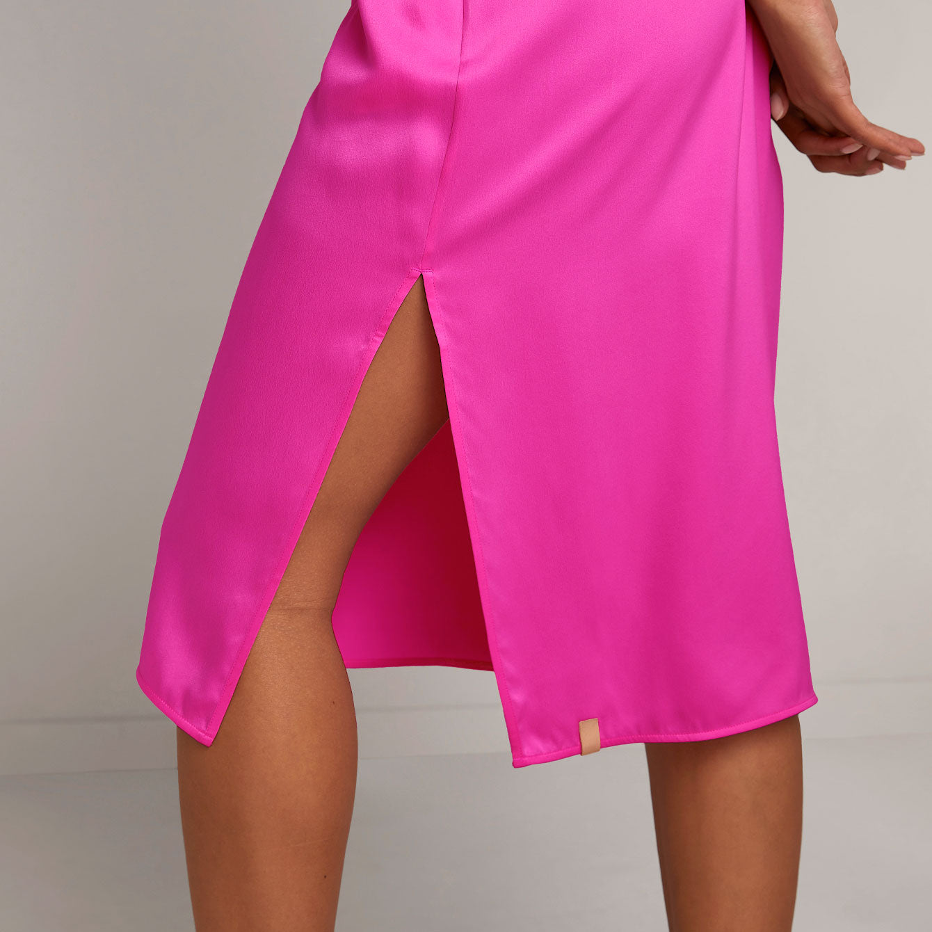 Women's Washable Silk Slip Dress - #Caffeinated Pink