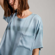 Lunya Pajamas Washable Silk Tee Short Set - #Arctic Sky