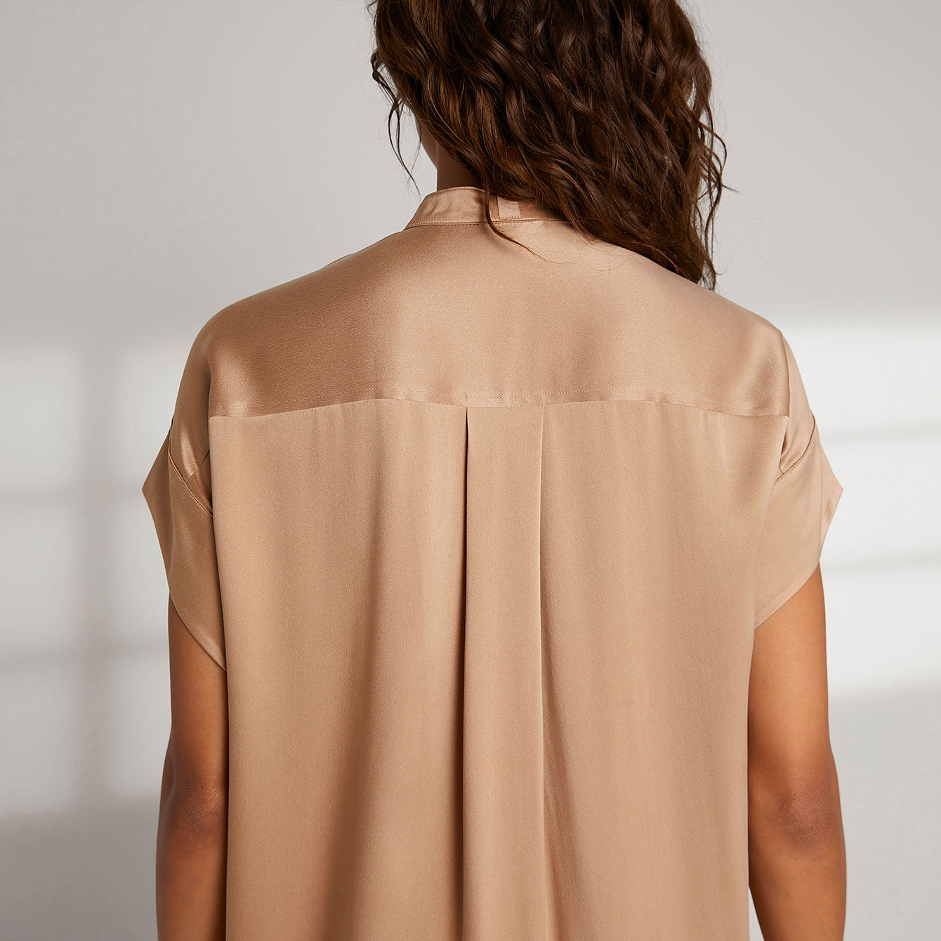 Women's Washable Silk Maxi Pullover Dress - #Hushed Tan 