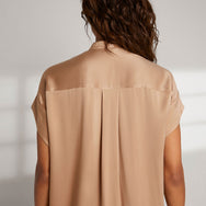 Women's Washable Silk Maxi Pullover Dress - #Hushed Tan 