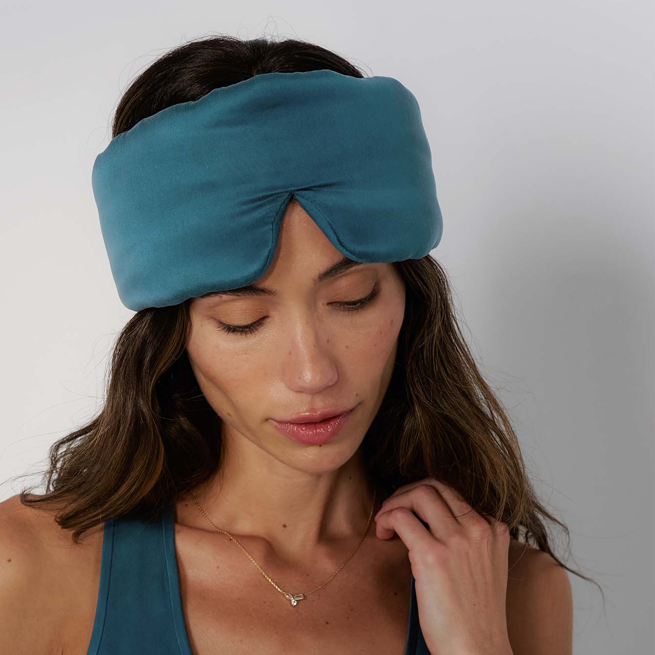 Lunya Sleep Accessories Washable Silk Sleep Mask - #Piquant Teal