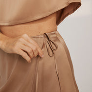 Lunya Washable Silk Wrap Sleep Skirt- #Hushed Tan
