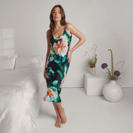 Women's Washable Silk Bias Slip Dress - #Aurora Garden