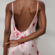 Lunya Pajamas Washable Silk Bias Slip Dress - #California Poppy