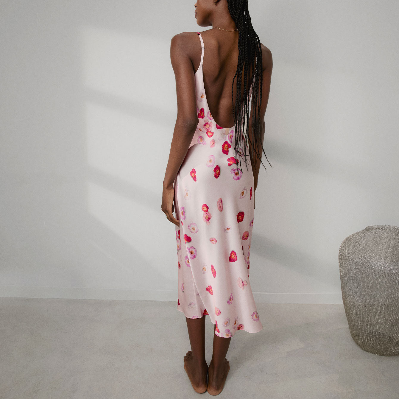 Lunya Pajamas Washable Silk Bias Slip Dress - #California Poppy