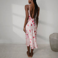 Lunya Pajamas Washable Silk Bias Slip Dress - #California Poppy