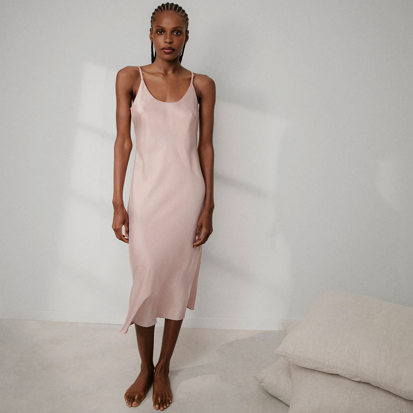 Waschbares Seiden-Schrägkleid