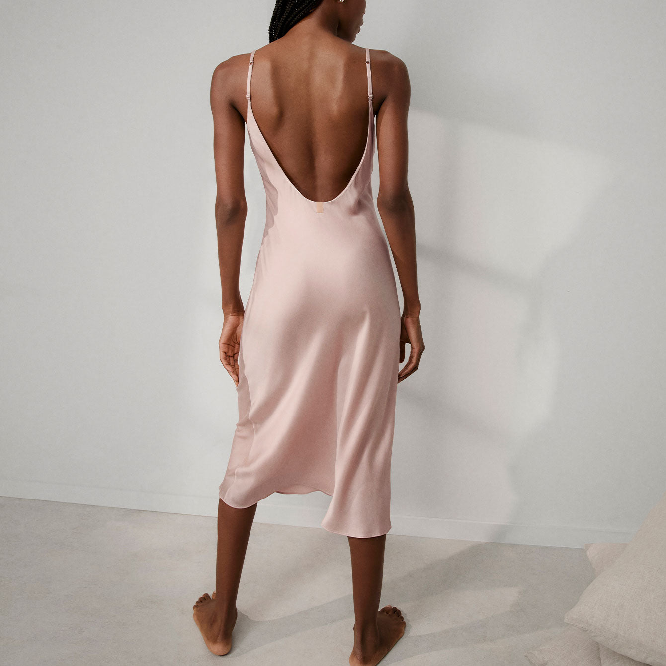 Waschbares Seiden-Schrägkleid