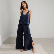 Lunya Pajamas Washable Silk Cami Pant Set - #Blue Ellipsis