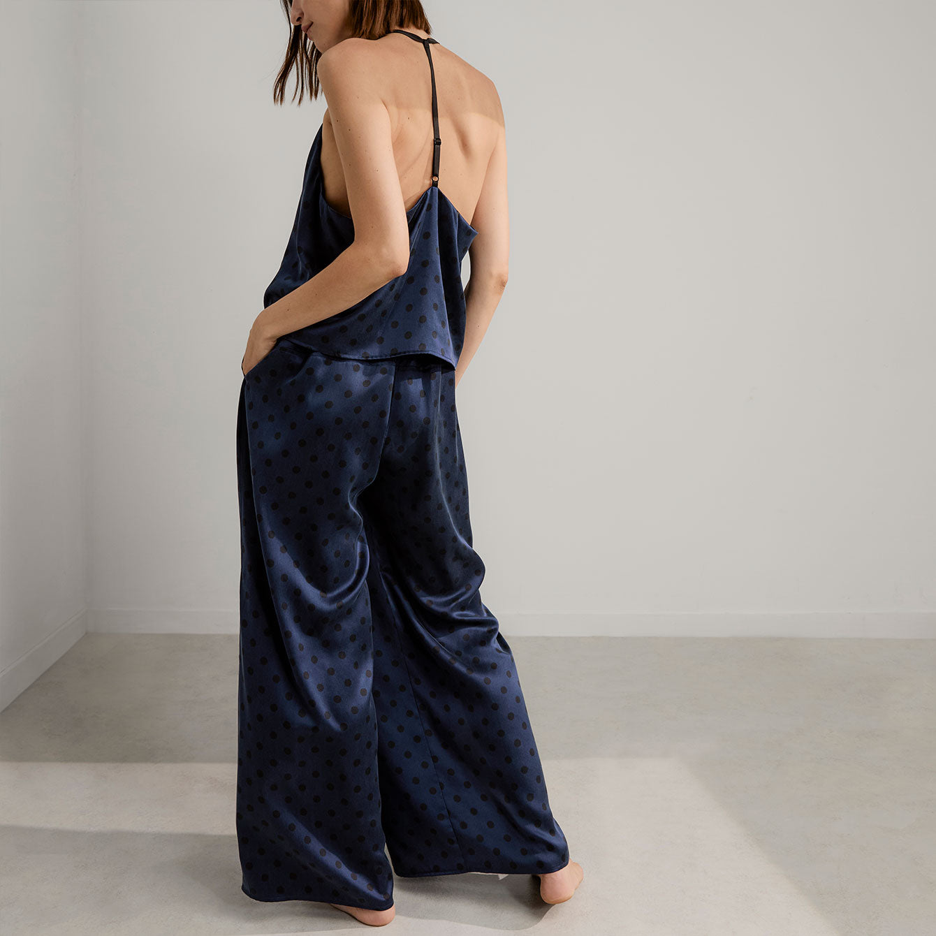 Lunya Pajamas Washable Silk Cami Pant Set - #Blue Ellipsis