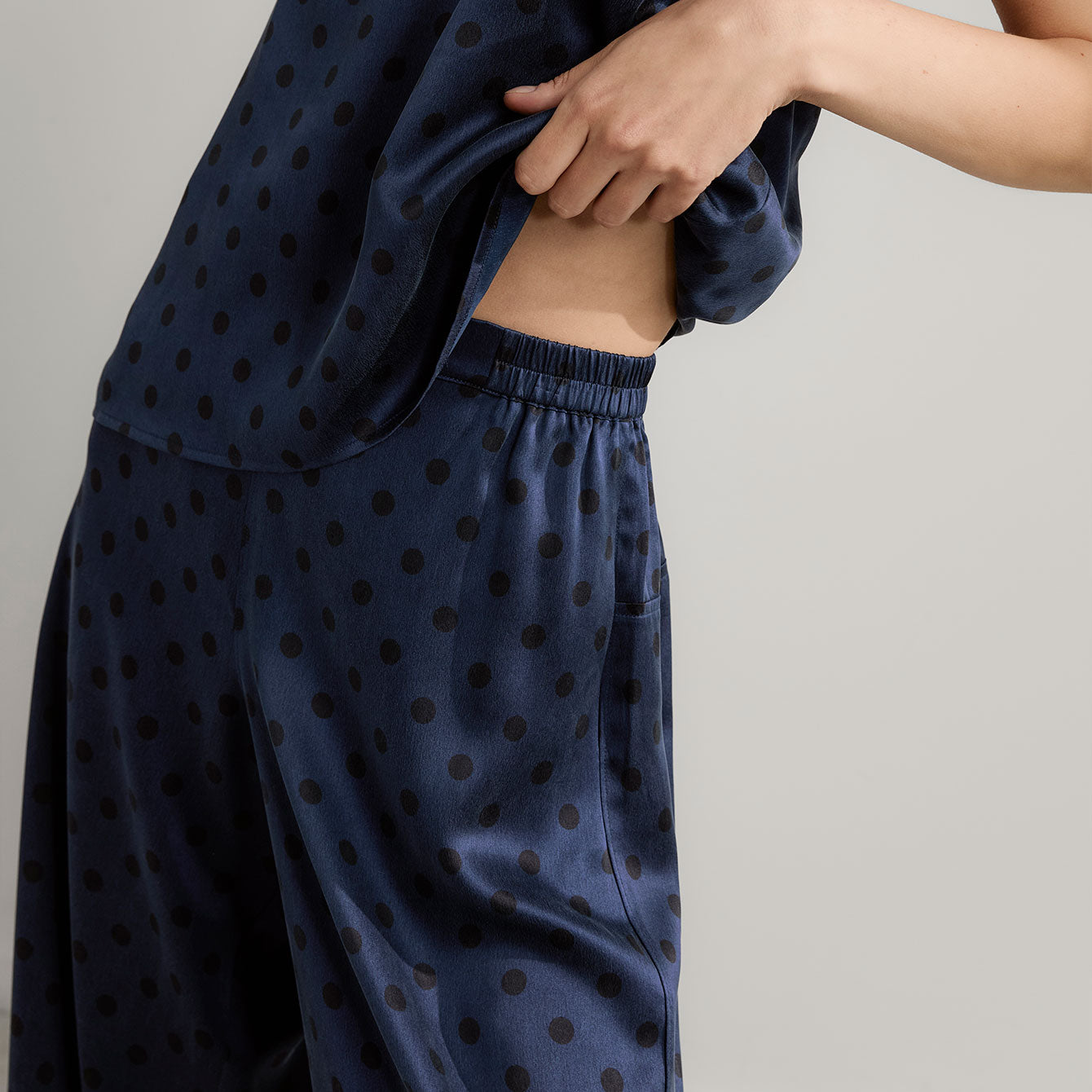 Lunya Pajamas Washable Silk Cami Pant Set - #Blue Ellipsis