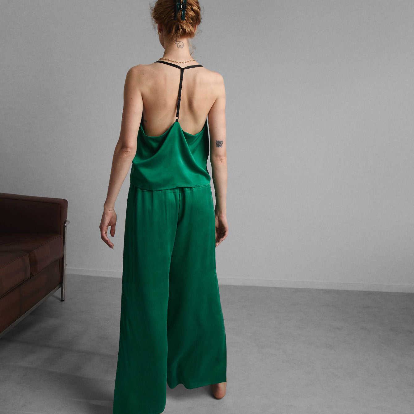 Lunya Pajamas Washable Silk Cami Pant Set - #Estuarine Green