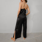 Lunya Sleepwear Washable Silk Cami Pant Set - #Immersed Black/Otium Tan