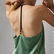 Lunya Pajamas Washable Silk Cami Pant Set - Whist Jade/Immersed Black