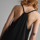 Lunya Sleepwear Washable Silk Elastic Strap Jumpsuit - #Immersed Black
