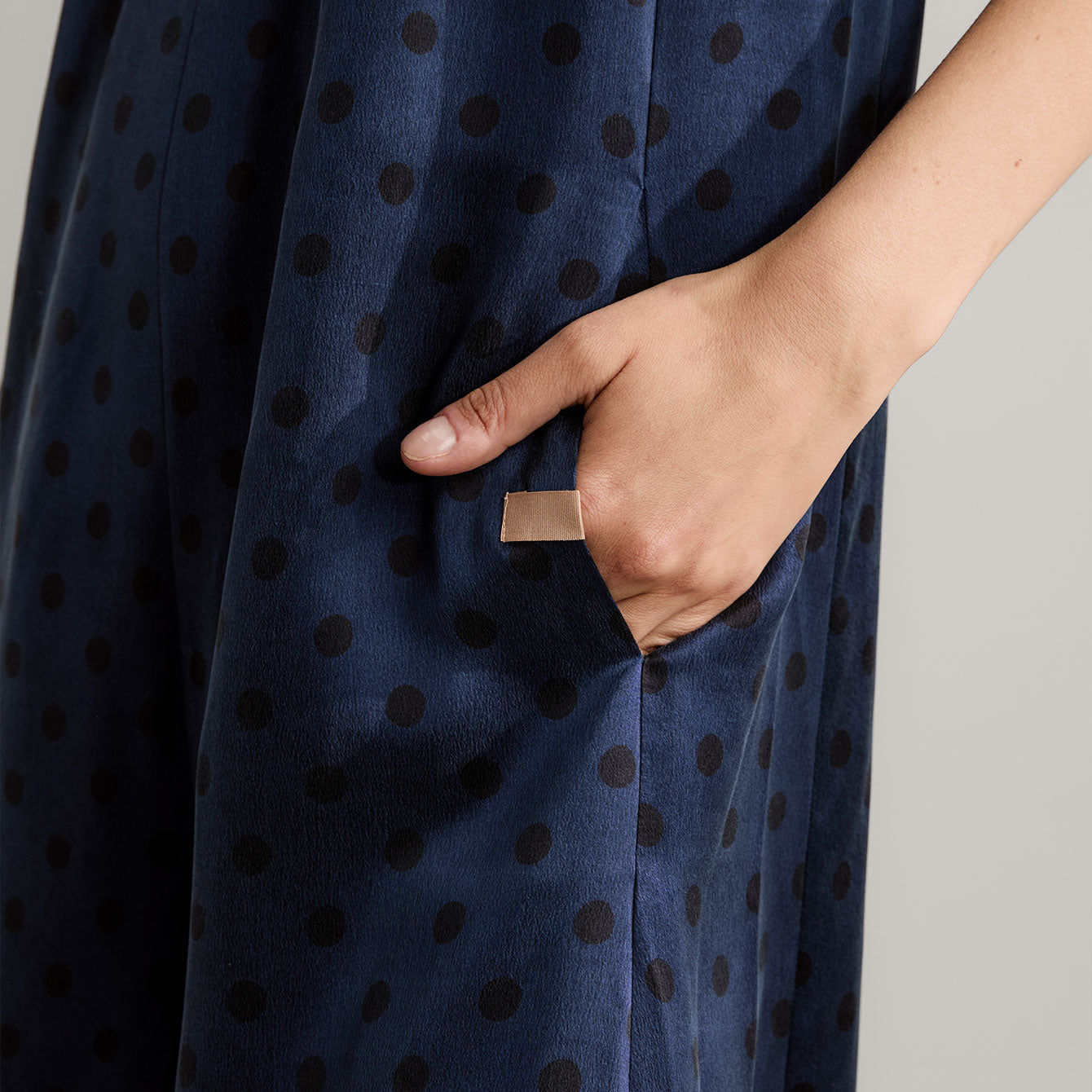 Lunya Pajamas Washable Silk Elastic Strap Jumpsuit - #Blue Ellipsis
