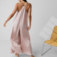 Washable Silk Elastic Strap Jumpsuit - #Delicate Pink