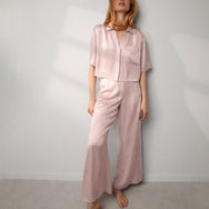Washable Silk High Rise Pant Set - #Delicate Pink