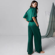 Washable Silk High Rise Pant Set - #Hum Forest