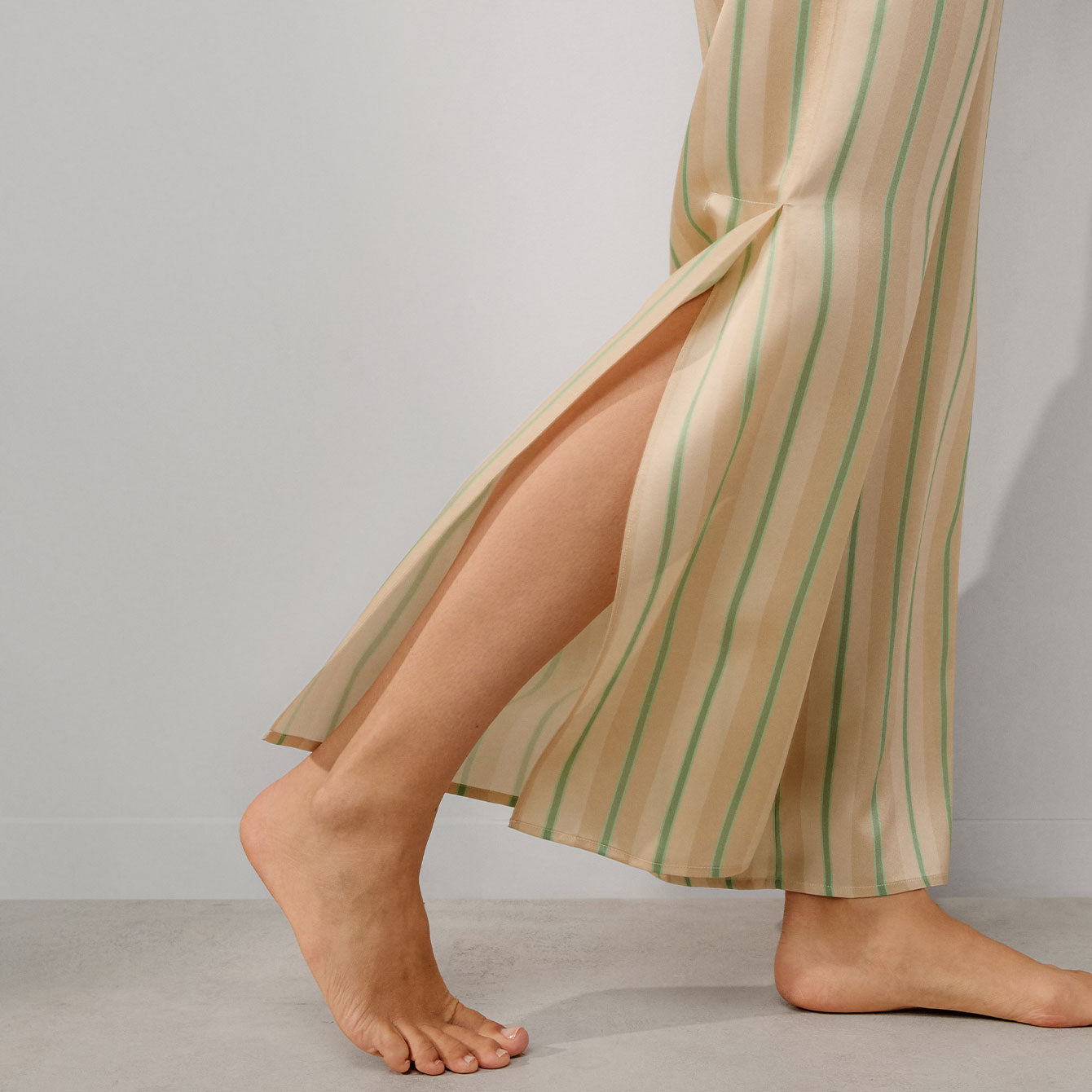 Lunya Pajamas Washable Silk High Rise Pant Set - #Pampas Stripe