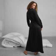 Lunya Washable Silk Long Robe - #Immersed Black