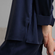 Lunya Pajamas Washable Silk Long Sleeve Jogger Pant Set - #Deep Blue