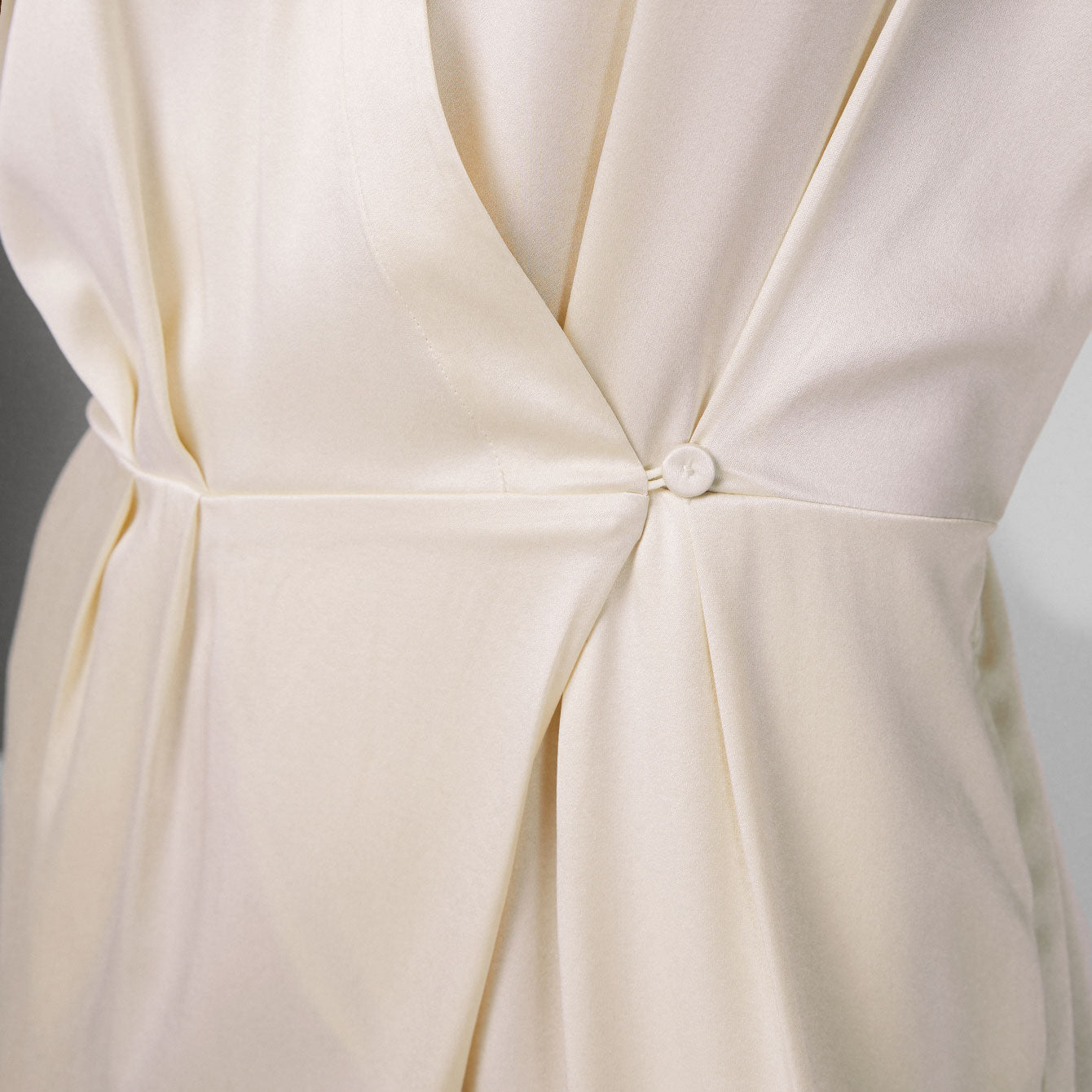 Washable Silk Long Sleeve Jumpsuit - #Swan White