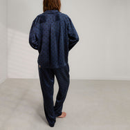 Lunya Pajamas Washable Silk Long Sleeve Pant Set - #Blue Ellipsis