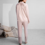 Washable Silk Long Sleeve Pant Set - #Delicate Pink