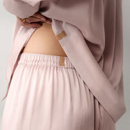 Washable Silk Long Sleeve Pant Set - #Delicate Pink