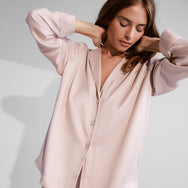 Washable Silk Long Sleeve Pant Set - #Delicate Pink